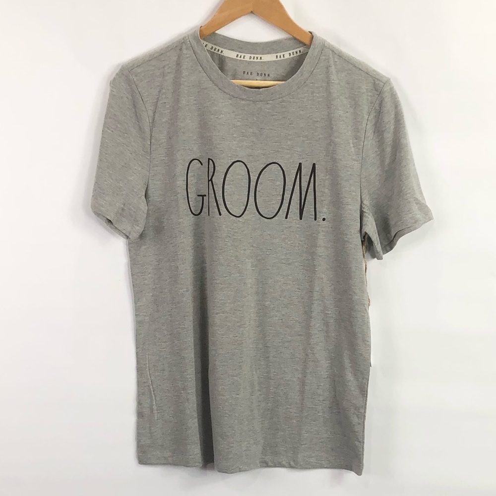 Rae Dunn Groom men’s T-shirt tee graphic gray wedding bachelor party size small